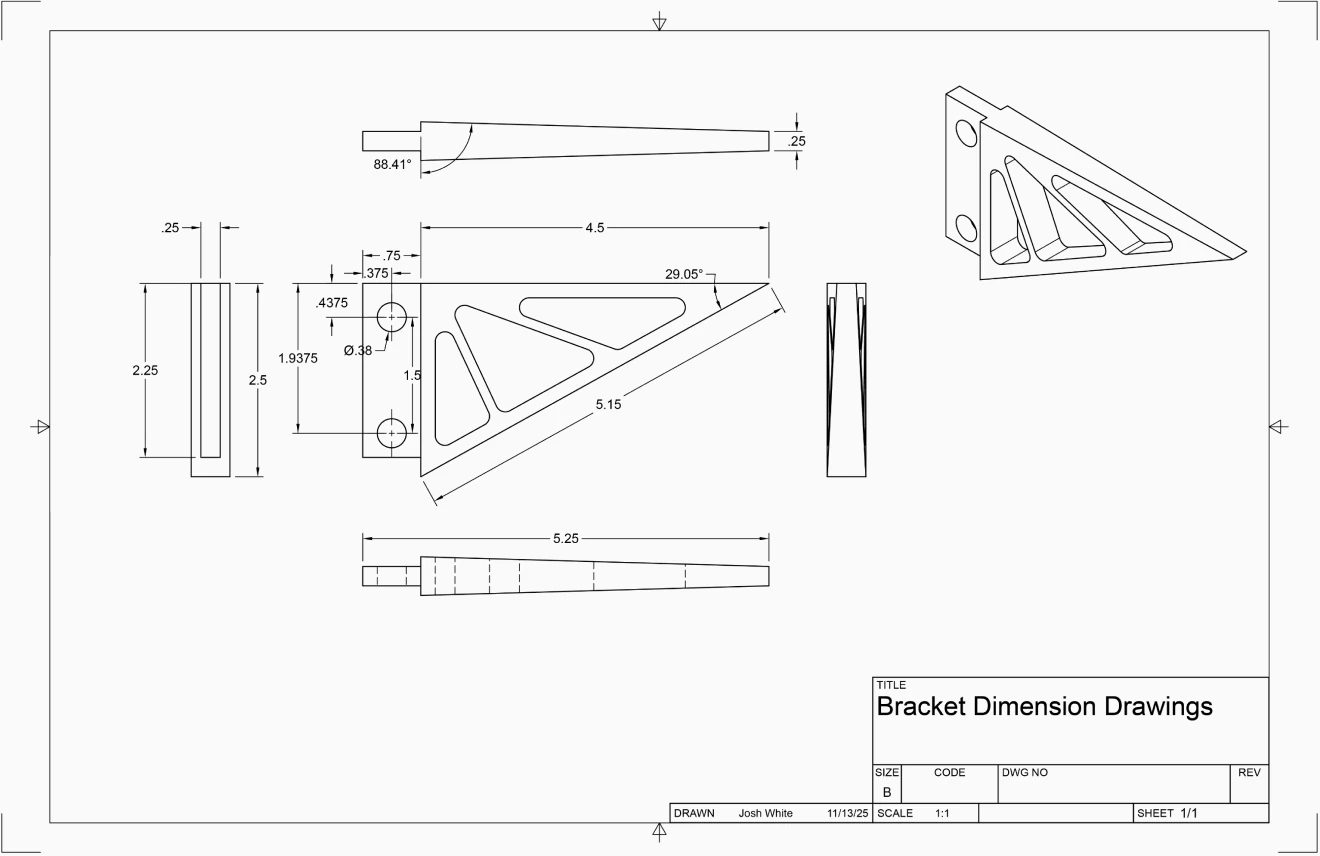 Bracket Dimension Drawings
